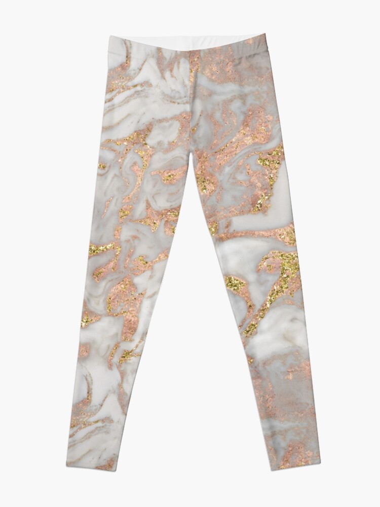 Discover Pink Rose Gold Marble Leggings