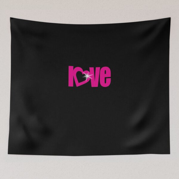 Item preview, "love" pink heart text sparkle bling designed and sold by Sarah Trett.