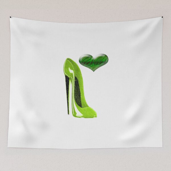 Aperçu de l'œuvre Zesty Lime Vert Stiletto Chaussure et Coeur créée et vendue par ckeenart.