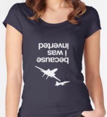 "Weil ich umgekehrt war", inspirierte Top Gun - WHITE VERSION Tailliertes Rundhals-Shirt