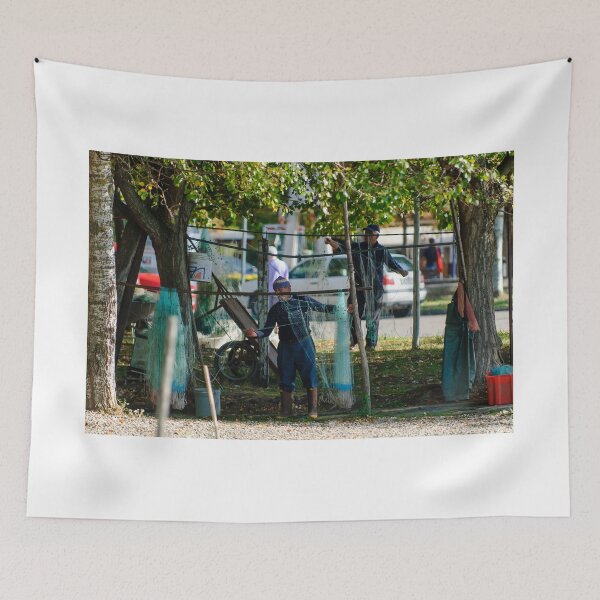 Item preview, Mending the nets, San Feliciano, Lago Trasimeno, Umbria designed and sold by AndrewJonesFoto.