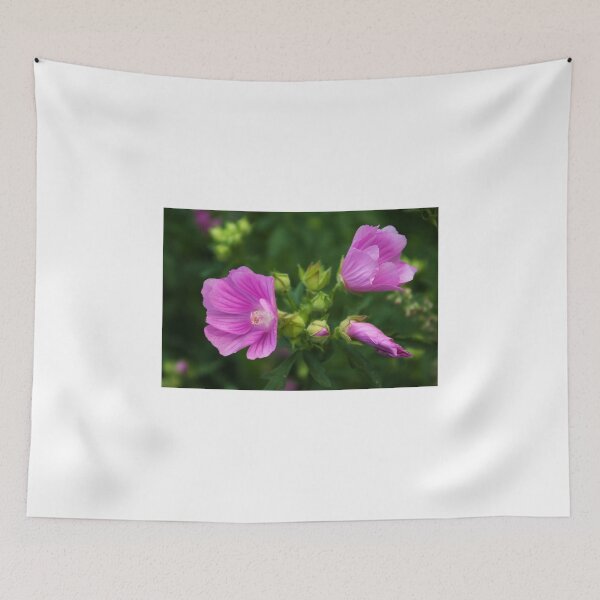 Item preview, Delightful pink Mallow flowers designed and sold by steppeland.
