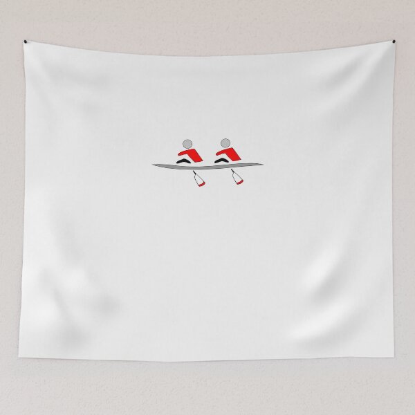 Item preview, Rowing - double, red & black, light background designed and sold by Hawthorn Mineart.