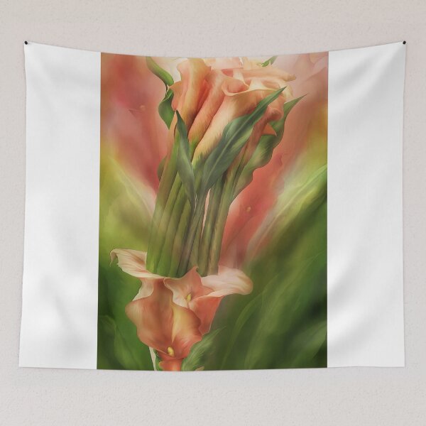 Item preview, Peach Callas In Calla Vase designed and sold by Carol  Cavalaris.