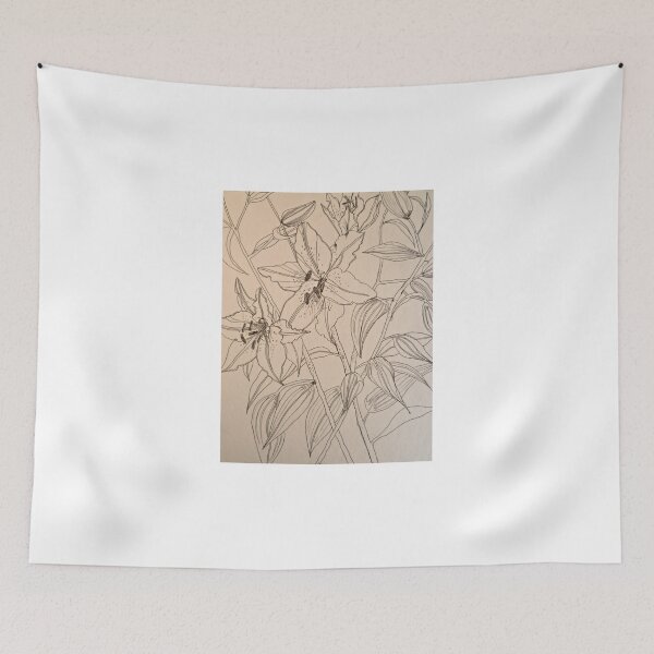 Item preview, Lilies.  Pen sketch EMoore Golding© designed and sold by Elizabeth Moore Golding.
