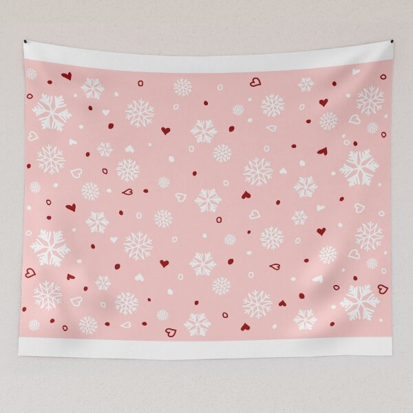 Item preview, Holiday Snowflakes Hearts on Pink designed and sold by ruxique.
