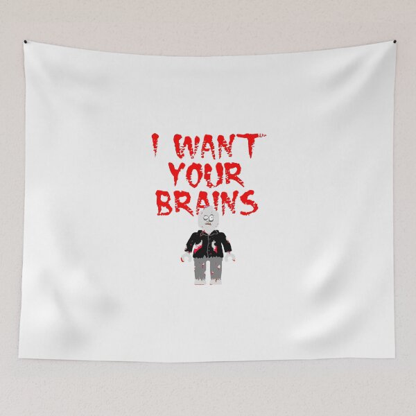 Item preview, I WANT YOUR BRAINS ZOMBIE MINIFIG designed and sold by ChilleeW.