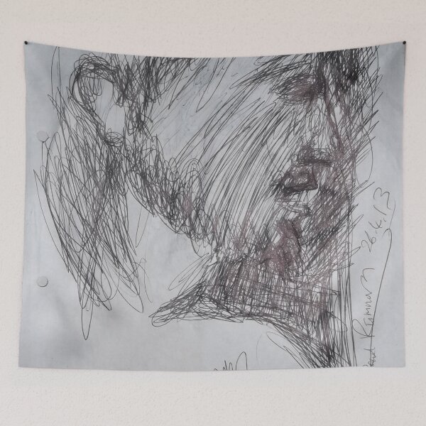 Item preview, Christ sketch -(260413)- A4 white sketchbook/black biro pen designed and sold by paulramnora.