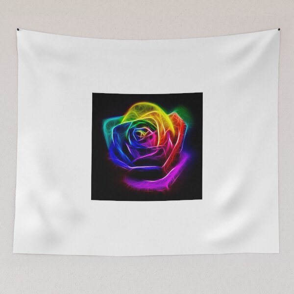 Item preview, Rainbow Fractal Art Rose Picture designed and sold by Pixie Copley LRPS.