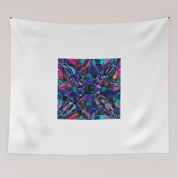 Item preview, blue stained glass fractal pattern designed and sold by Pixie Copley LRPS.
