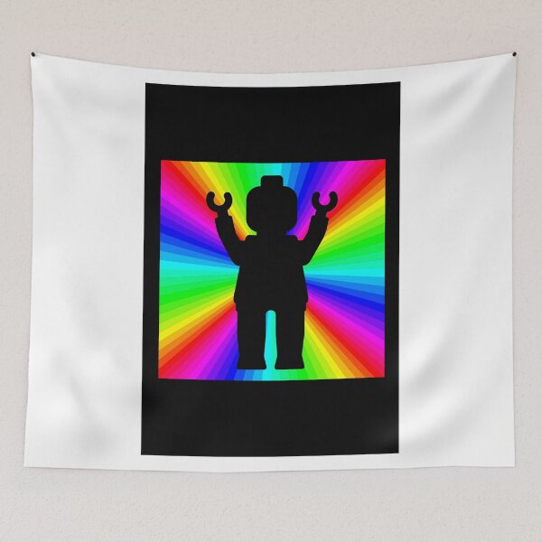 Item preview, Black Minifig in front of Rainbow designed and sold by ChilleeW.