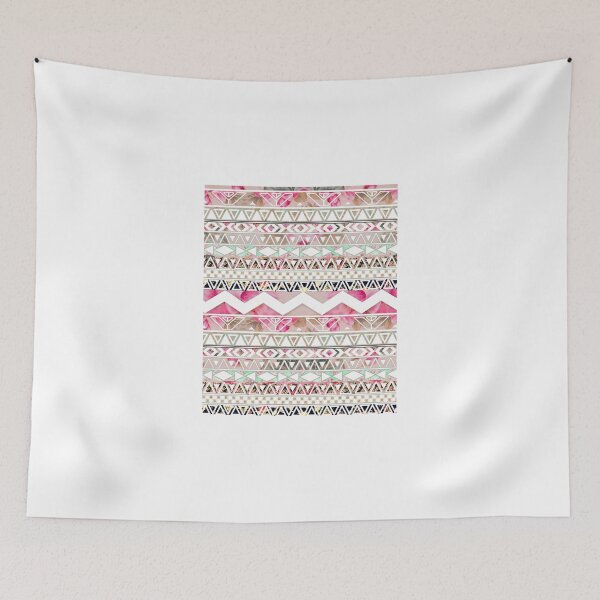 Item preview, Girly Pink White Floral Abstract Aztec Pattern designed and sold by GirlyTrend.
