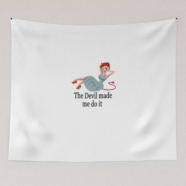Item preview, The Devil Made Me Do It-White Background/Sticker designed and sold by maddiesh.