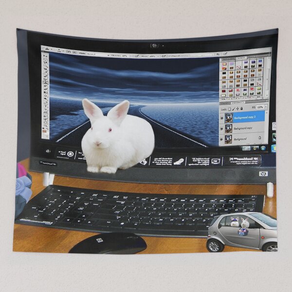 Item preview, ❤‿❤ COMPUTER BUNNY HOPPING OUT TO SAY HAPPY EASTER TO ALL❤‿❤ designed and sold by ✿✿ Bonita ✿✿ ђєℓℓσ.