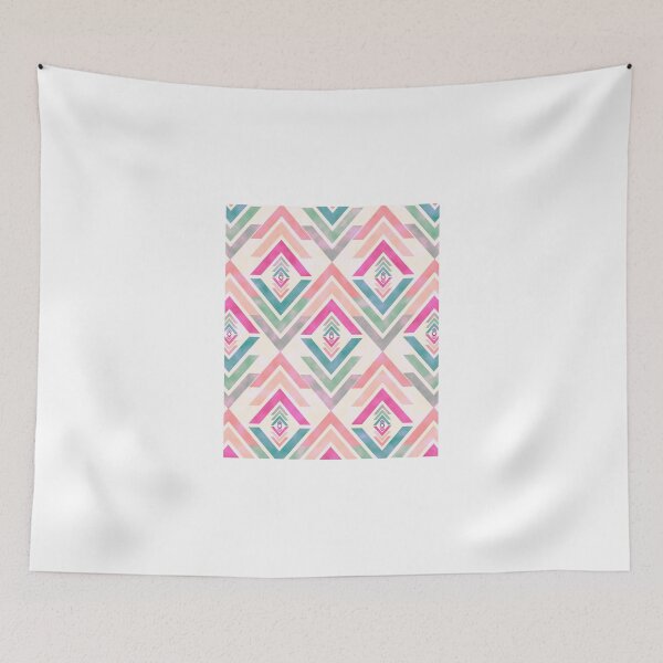 Item preview, Girly Pink Turquoise Abstract Diamond Triangles designed and sold by GirlyTrend.