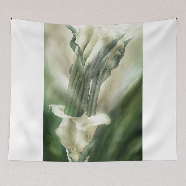 Item preview, White Callas In Calla Vase designed and sold by Carol  Cavalaris.