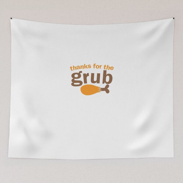 Item preview, THANKS FOR THE GRUB! with chicken drumstick for THANKSGIVING designed and sold by jazzydevil.