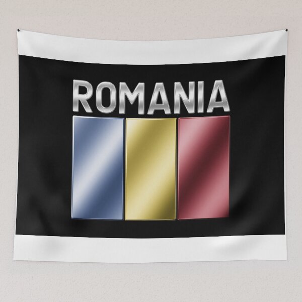 Item preview, Romania - Romanian Flag & Text - Metallic designed and sold by Graphix.