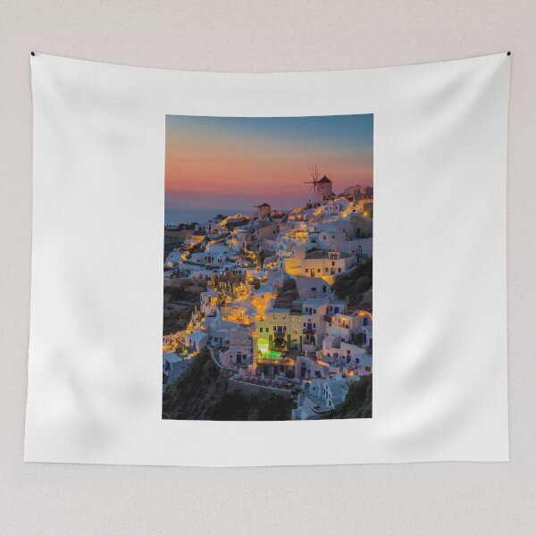 Item preview, Oia colorfull night Santorini designed and sold by George Papapostolou.