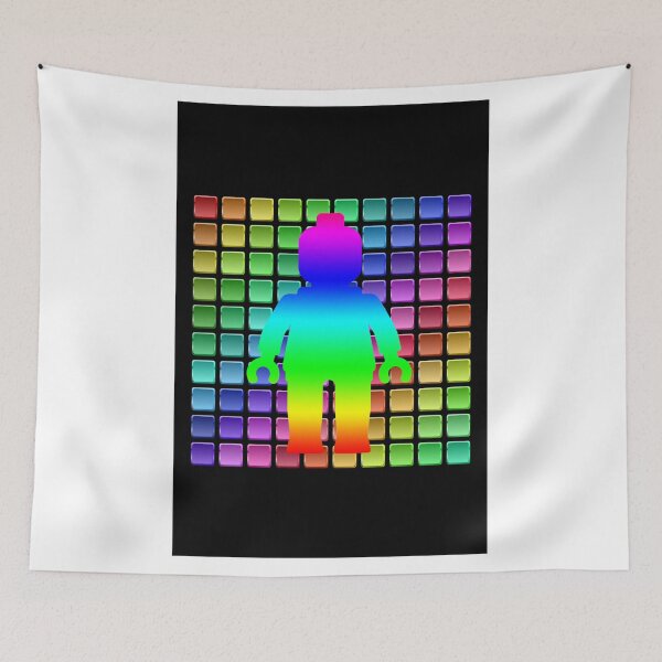 Item preview, Rainbow Minifig in Front of Buttons designed and sold by ChilleeW.