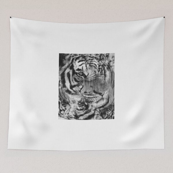 Item preview, Black White Vintage Layered Tiger designed and sold by SylviaGo.