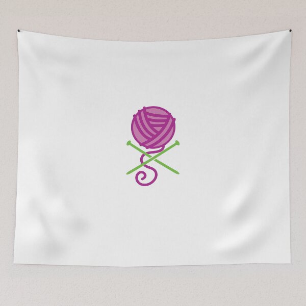 Item preview, DANGEROUS knitter! Knitting wool ball and Needles crossbones in purple designed and sold by jazzydevil.