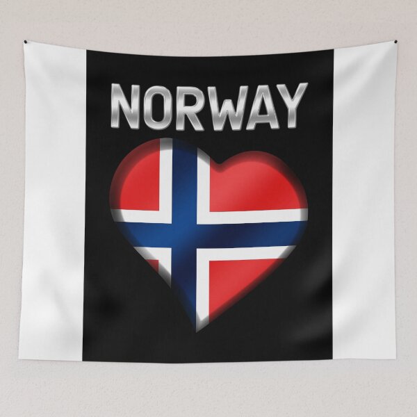 Item preview, Norway - Norwegian Flag Heart & Text - Metallic designed and sold by Graphix.