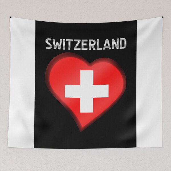 Item preview, Switzerland - Swiss Flag Heart & Text - Metallic designed and sold by Graphix.