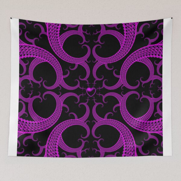 Item preview, Heart Fractal In Purple and Black designed and sold by Pixie Copley LRPS.