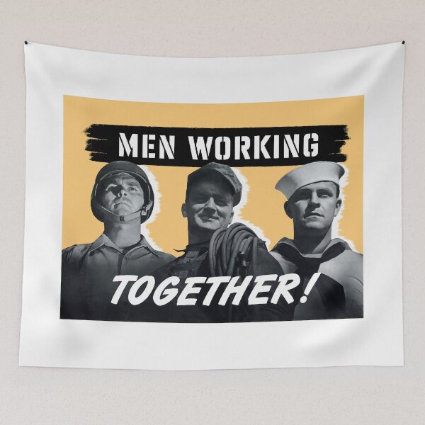 Item preview, Men Working Together -- World War Two designed and sold by warishellstore.