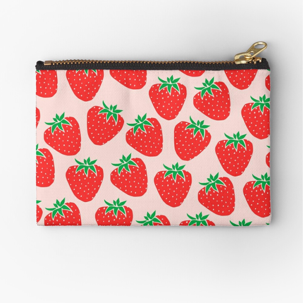 Cute Strawberry Zipper Pouch