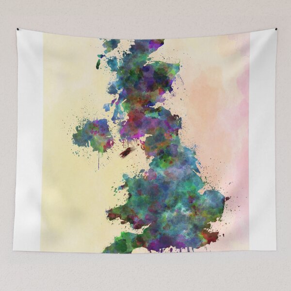 Item preview, United Kingdom map watercolor style splash designed and sold by paulrommer.