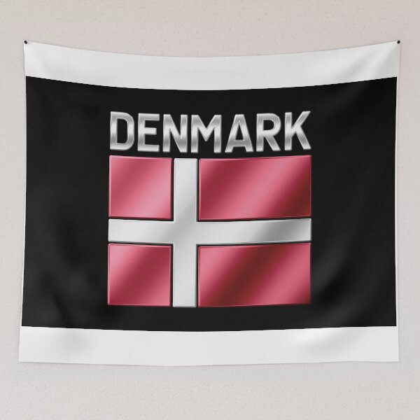 Item preview, Denmark - Danish Flag & Text - Metallic designed and sold by Graphix.