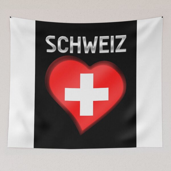 Item preview, Schweiz - Swiss Flag Heart & Text - Metallic designed and sold by Graphix.