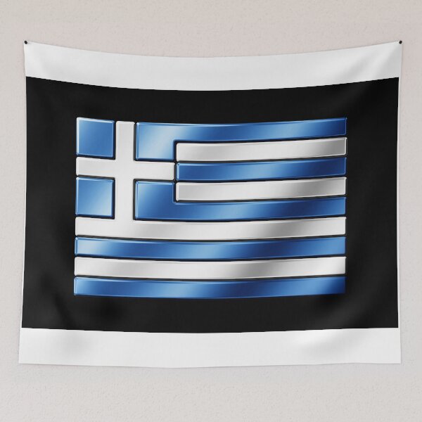 Item preview, Greek Flag - Greece - Metallic designed and sold by Graphix.