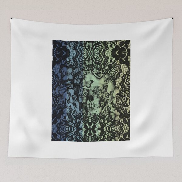 Item preview, Navy fade Victorian Lace Skull designed and sold by KristyPatterson.
