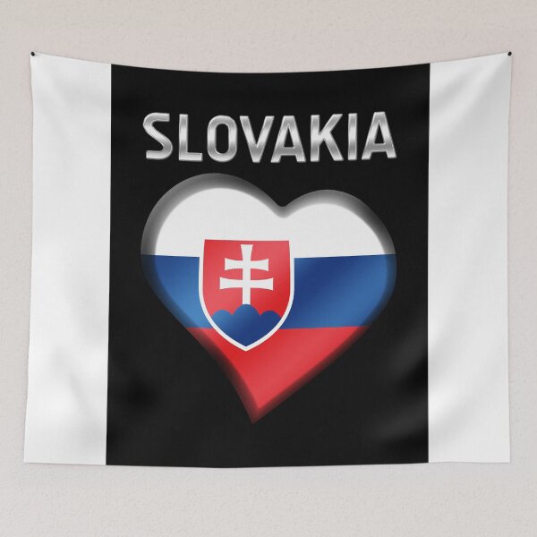 Item preview, Slovakia - Slovakian Flag Heart & Text - Metallic designed and sold by Graphix.