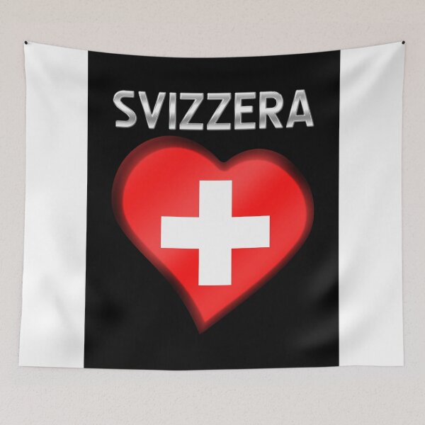 Item preview, Svizzera - Swiss Flag Heart & Text - Metallic designed and sold by Graphix.