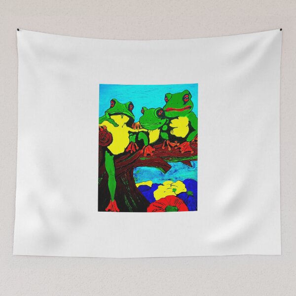 Item preview, Frog Family Hanging Out On A Limb designed and sold by Overthetopsm.