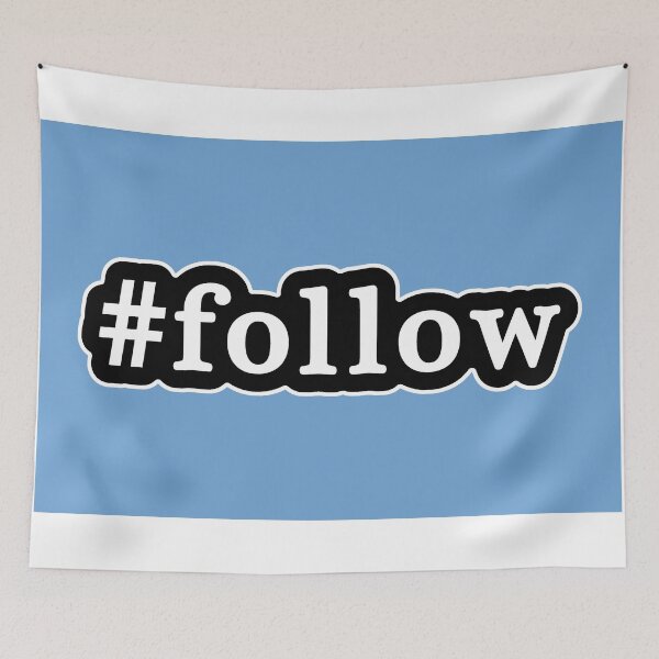 Item preview, Follow - Hashtag - Black & White designed and sold by Graphix.