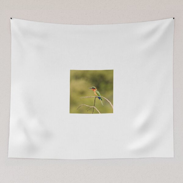 Item preview, Red-throated Bee-eater with green background designed and sold by Sue Robinson.