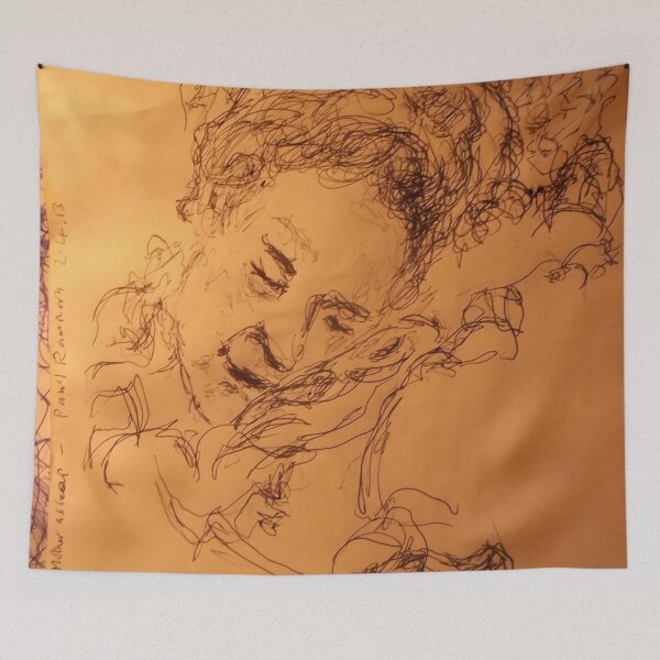 Item preview, Mother asleep -(020413)- Black biro pen + A5 paper white designed and sold by paulramnora.