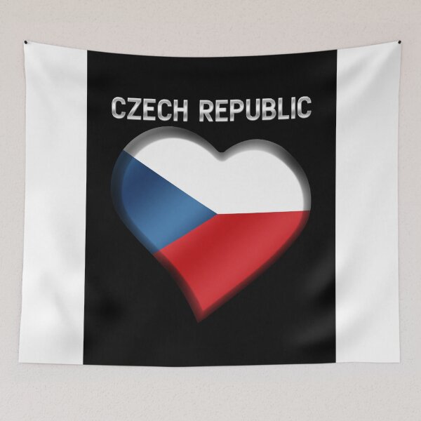 Item preview, Czech Republic - Czech Flag Heart & Text - Metallic designed and sold by Graphix.