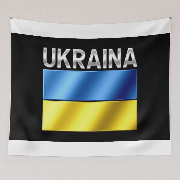 Item preview, Ukraina - Bandera y texto ucranianos - Metálicos designed and sold by Graphix.