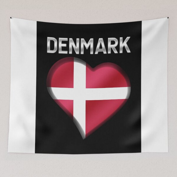 Item preview, Denmark - Danish Flag Heart & Text - Metallic designed and sold by Graphix.