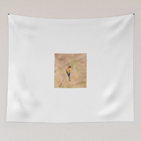 Item preview, Red-throated Bee-eater, brown background designed and sold by Sue Robinson.