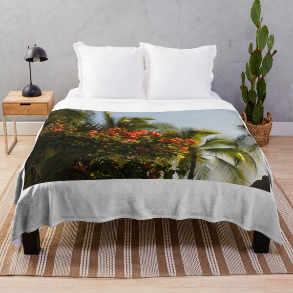 Item preview, Bougainvilleas and Palm Trees Swaying in the Wind in Waikiki, Honolulu, Hawaii designed and sold by Georgia Mizuleva.