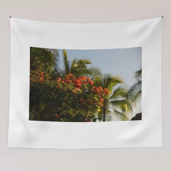 Item preview, Bougainvilleas and Palm Trees Swaying in the Wind in Waikiki, Honolulu, Hawaii designed and sold by Georgia Mizuleva.