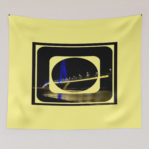 Item preview, black and yellow lights on a bridge designed and sold by tbshots.