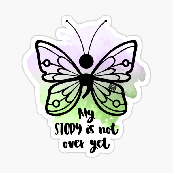 BUTTERFLY (;) DEPRESSION LGBT GENDERQUEER PRIDE FLAG Sticker